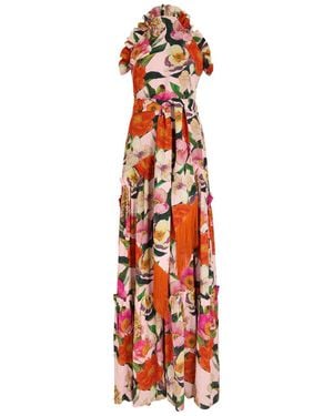Borgo De Nor Tatiana Floral-Printed Linen-Blend Midi Dress - White