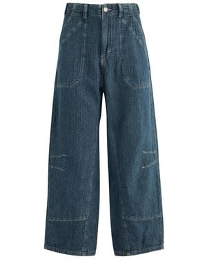 Free People Midnight Voyage Harem Wide-Leg Jeans - Blue