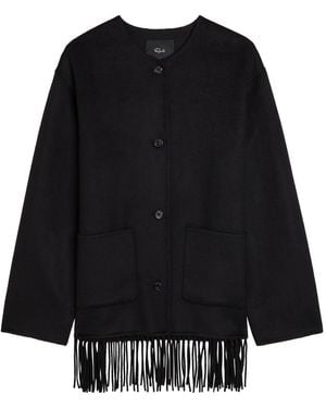 Rails Tomoko Fringed Hem Wool-Blend Jacket - Black