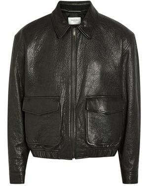 Saint Laurent Boxy Leather Jacket - Black