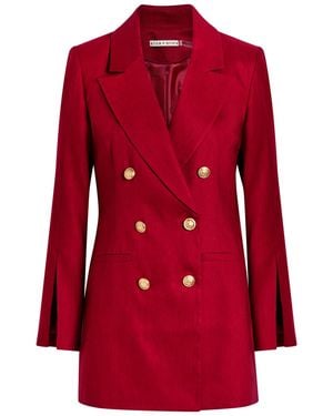 Alice + Olivia Campbell Linen-Blend Blazer - Red