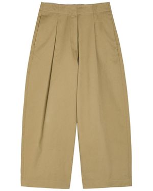 Studio Nicholson Peached Wide-Leg Cotton-Twill Pants - Natural