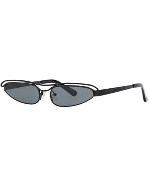 The Attico x Linda Farrow Narrow Cat-Eye Sunglasses - Black