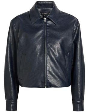Rag & Bone Krista Faux Leather Jacket - Blue