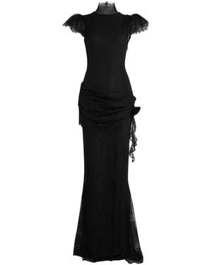 De La Vali Silentium Lace Maxi Dress - Black