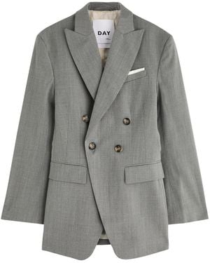 Day Birger et Mikkelsen Elenora Double-Breasted Woven Blazer - Grey