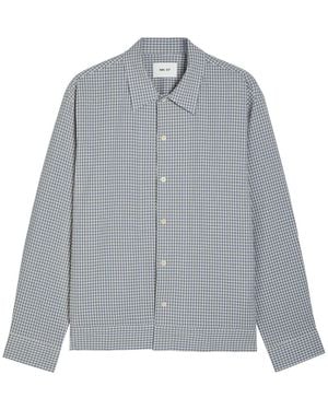 NN07 Reed Checked Stretch-Cotton Overshirt - Grey