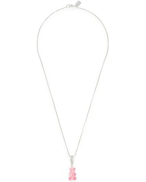 Crystal Haze Jewelry Nostalgia Bear-Plated Necklace - White