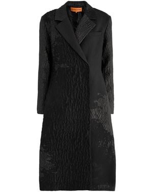 Stine Goya Paneled Metallic Cloque Coat - Black