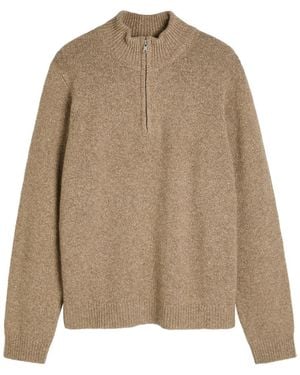 Won Hundred Viaan Half-Zip Wool And Silk-Blend Jumper - Natural