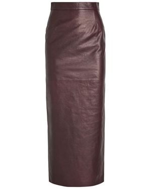 SKIIM Huguette Leather Maxi Skirt - Purple