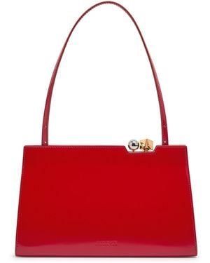 Jacquemus Glossed Leather Shoulder Bag - Red