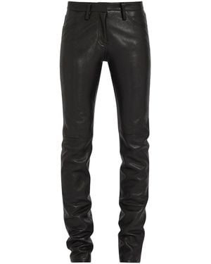 AARON ESH Slim-Leg Leather Trousers - Black