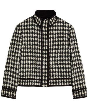 Alice + Olivia Corwin Checked Tweed Jacket - Black