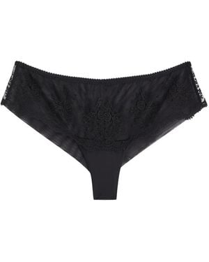 Simone Perele Intrigue Embroidered Tulle Briefs - Black