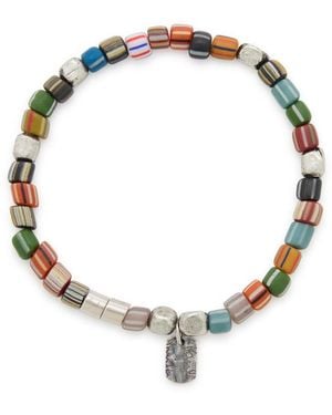 Paul Smith Striped Beaded Bracelet - Metallic