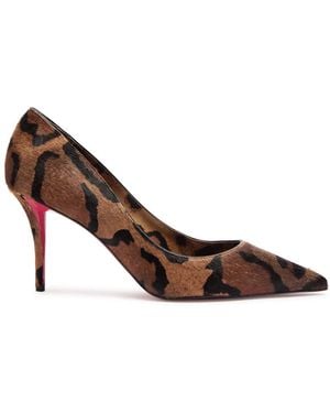 Christian Louboutin Miss Z 80-Print Pony Hair Pumps - Brown