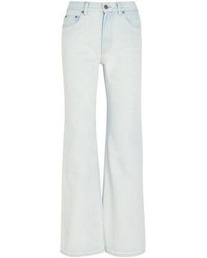 Chloé Embroidered Flared-Leg Jeans - White