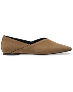 TOTEME Panelled Suede Flats - Brown