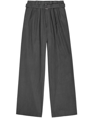 Dries Van Noten Preach Wide-Leg Cotton Trousers - Grey