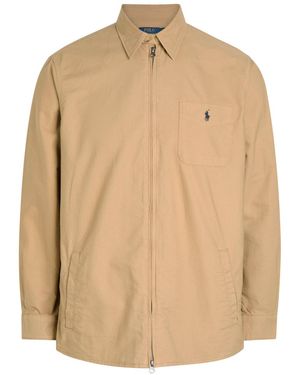 Polo Ralph Lauren Logo-Embroidered Cotton Overshirt - Natural