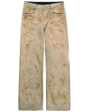 Acne Studios Dirt Effect Wide-Leg Denim Jeans - Natural