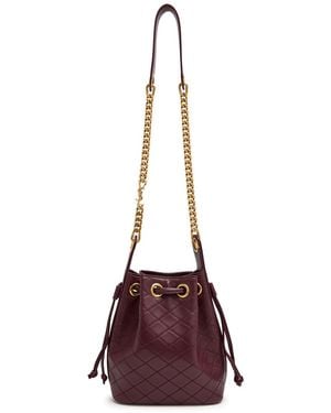 Saint Laurent Bo Chain Quilted Leather Bucket Bag - Purple