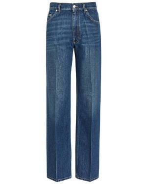 Stella McCartney Embroidered Straight-Leg Jeans - Blue