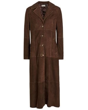 RIXO London Astrea Suede Coat - Brown