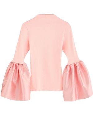 Marques'Almeida Ribbed Stretch-Cotton And Taffeta Top - Pink