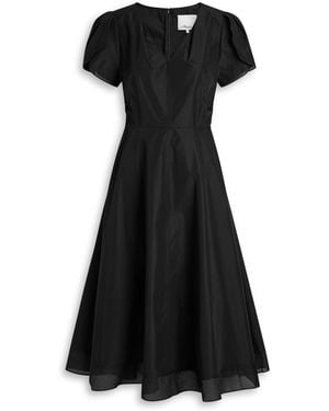 3.1 Phillip Lim Soft Tulip Cotton-Blend Midi Dress - Black