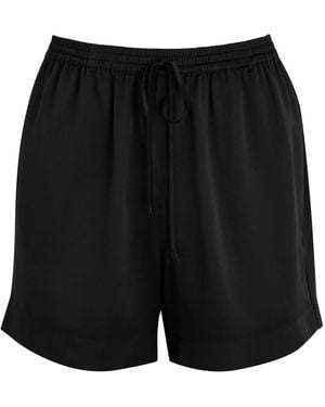 Fleur Of England Fleur Du Jour Silk-Satin Pyjama Shorts - Black