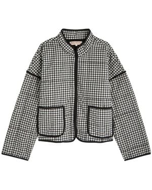 Free People Chloe Gingham Cotton Jacket - Gray