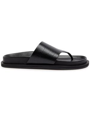 A.Emery Imara Suede Flip Flops - Black