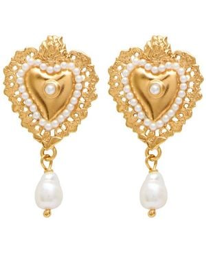 SORU Palermo Mini 18Kt-Plated Drop Earrings - White