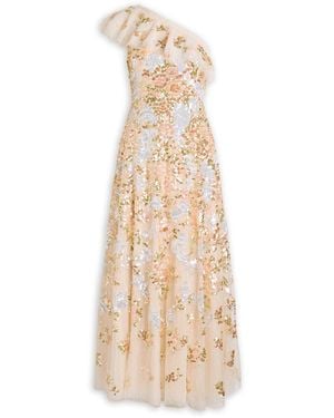 Needle & Thread Baroque Sequin-Embellished Tulle Gown - Natural