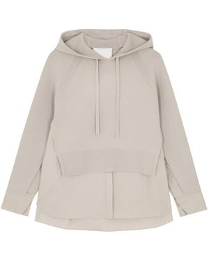 3.1 Phillip Lim Milano Layered Hooded Knitted Sweatshirt - White