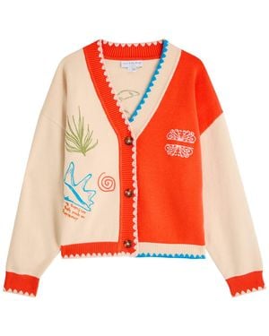 Never Fully Dressed Cream And Sol De Palma Knit Cardigan - Orange