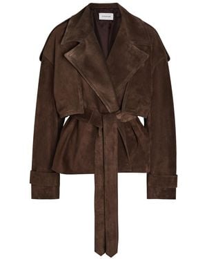 ARMARIUM Flamina Belted Suede Trench Jacket - Brown