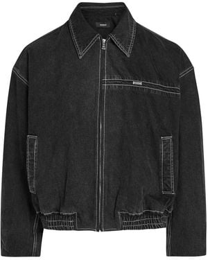 NAHMIAS Shadowstitch Denim Bomber Jacket - Black