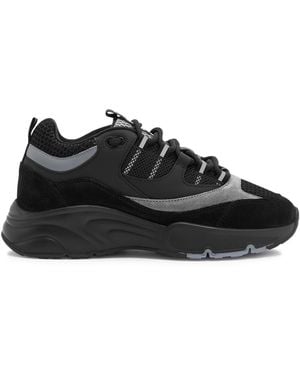 Cleens Aero Panelled Mesh Trainers - Black