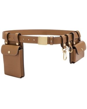 Moncler Pocket Leather Belt - Brown