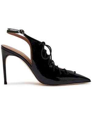 Malone Souliers Alia 90 Patent Leather Slingback Court Shoes - Black