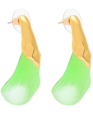 Alexis Liquid Lucite 14Kt-Plated Earrings - Green