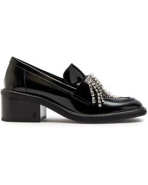 Jimmy Choo Tylor 60 Crystal-Embellished Patent Leather Loafers - Black