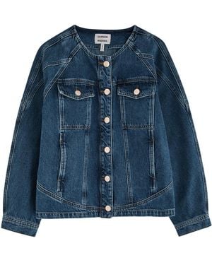 Damson Madder Vanessa Panelled Denim Jacket - Blue
