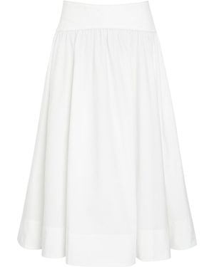 Zimmermann Gathered Cotton-Poplin Midi Skirt - White