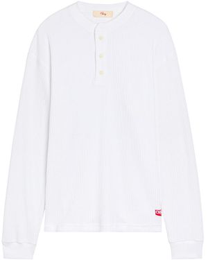 CHERRY LA Chevron Classic Waffle Henley T-Shirt - White