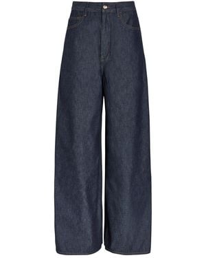 OSSOU Slick Wide-Leg Denim Jeans - Blue