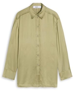 Day Birger et Mikkelsen Strong Open-Back Satin Shirt - Green